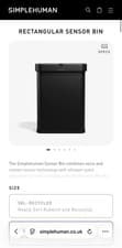 Image of Simple Human Matt Black | 58 L |Voice Activated And Sensor Bin |RRP £275|