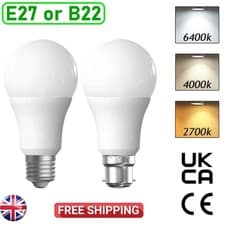 Image of LED GLS LIGHT BULBS 40w 60w 100w WARM/COOL WHITE BC/B22 ES/E27 Bayonet Daylight