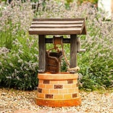 Image of Solar Powered Outdoor Wishing Well Water Fountain Feature | Garden Decoration