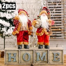 Image of 1-4PCS 30cm Santa Claus Plush Christmas Doll Xmas Home Decor