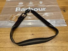 Image of BARBOUR - Leather & Nylon Belt Brown Size Medium 26"-30" New & Tagged RRP £39.95