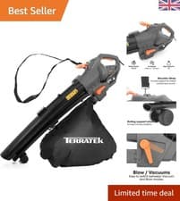 Image of Lightweight Garden Vacuum & 3 in 1 Leaf Blower with 35L Bag & Mobility Features