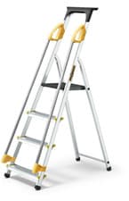 Image of Drabest 4 Tread Folding Step Ladder Aluminium with Handrail for Safety 150kg
