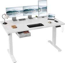 Image of Height Adjustable Electric 160 X 80Cm Standing Desk with Drawer & Hooks – Height
