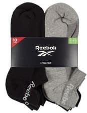 Image of Reebok Men's Low Cut Trainer Sock 10 Pack - Black / Grey - Size 9-11 - NEW