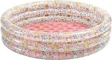 Image of INTEX Baby Paddling Pool Quilted Base, 3 Ring Floral Design, Ages 1-3
