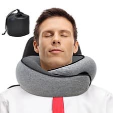 Image of U-Shaped Memory Foam Travel Neck Pillow Comfortable Head Support UK