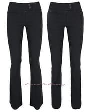 Image of Ladies Long Leg Tall Good Quality STRETCH Fit Black Work Office School Trousers.