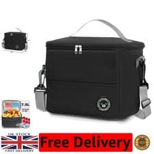 Image of Black Insulated Lunch Bag 7.9L - Waterproof, Stylish Solution for Every Meal