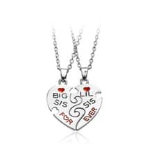 Image of Big Sis Necklace Lil Sis Forever Little Sister BFF Best Friends 2 Pc Set Jewelry