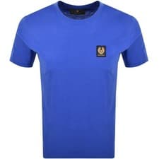 Image of BELSTAFF PHOENIX PATCH COTTON T-SHIRT COBALT BLUE MEDIUM RRP £60 BNWT