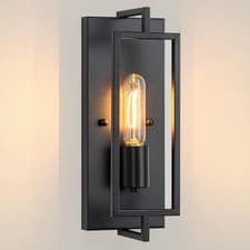 Image of FTL Wall Lights Industrial E27 Socket Matte Black Wall Light Indoor - Glassless