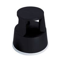 Image of 2Work Plastic Step Stool with Non-Slip Rubber Base 430mm Black 2W04996