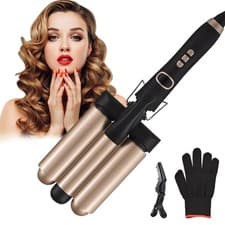 Image of T- Pretfy Hair Curling Iron 3-Barrel 32mm Hair Waver Hair Curler Temperature