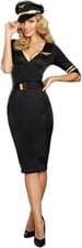 Image of Ladies Navy Sailor Pilot Air Hostess Stewardess Uniform Fancy Dress Costumes UK