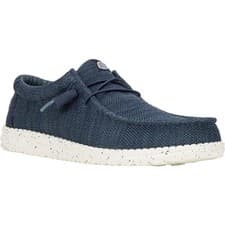 Image of Hey Dude Wally Stretch Mesh Mens Classic Slip On Shoes Navy Slip-On Size Laces