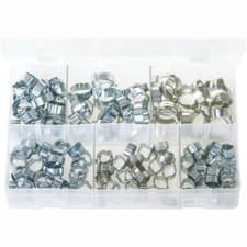 Image of O-Clips - 2-Ear Clamps. Zinc Plated. 140 Pieces. AB38