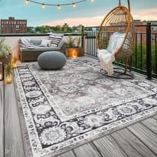 Image of Outdoor Rug Garden Geometric Large Washable Patio Area Non Slip Deck Floor Mat