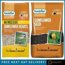 Image of SUNFLOWER HEARTS SEEDS PREMIUM NO MESS WILD BIRD FOOD 1KG 2KG 4KG NEW GARDMAN