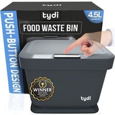 Image of Kitchen Compost Bin Caddy 4.5 Litre Food Waste Countertop Easy to Open Lid UK
