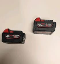 Image of 2x Genuine Milwaukee 18V 4.0Ah Red Lithium-Ion Battery M18B4
