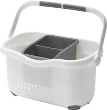 Image of Addis Premium Sink Cutlery Draining Storage Caddy, White/Grey, 12 x 24 x 20.5 cm
