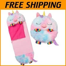 Image of 2-in-1 Pillow & Sleeping Bag: Rainbow Unicorn
