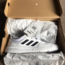 Image of Adidas Tensaur C Boys/Girls White/Black Trainers New Size UK 5.5