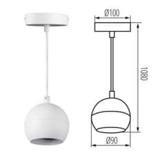 Image of Ceiling Mounted Single Triple Spot GU10 Globe Light Lamp Shade 1M Drop Hanging