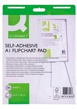 Image of Q-Connect Self-Adhesive Paper Flipchart Pad A1 30 Sheet (Pack of 2) KF37003 (L3)