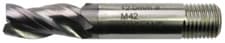 Image of 3 Flute End Mill Cobalt + TiCN Threaded Shank (Various sizes)