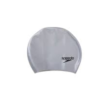 Image of Speedo Plain Moulded Silicone Swim Cap - Silver