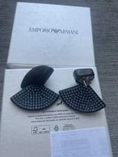 Image of Emporio Armani Blue Crystal Earrings New In Box RRP £150