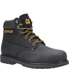 Image of Mens Caterpillar PowerPlant Safety Black Steel Toe Work Boots Sizes 6 - 13 CAT