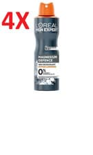 Image of Loreal Men Expert Magnesium Defence Hypoallergenic 48H Deodorant 250ml ~ 4 Pack
