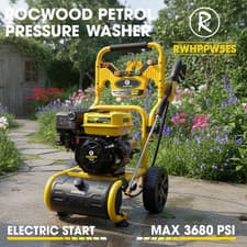 Image of RocwooD Petrol Pressure Washer ELECTRIC START Power Jet 3400 PSI 7HP 10M Hose