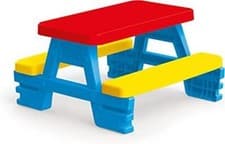 Image of Plastic Picnic Table, Dolu Kids Table For Indoor/Outdoor, Multicolor