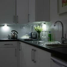 Image of LED 240V ROUND SURFACE MOUNT KITCHEN UNDER CABINET CUPBOARD LIGHT DAY WARM WHITE