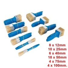 Image of Silverline Tradesmans Disposable Utility Brushes 50 Piece Set Paint Brushes BLUE