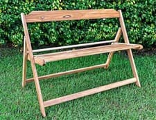 Image of Tramontina 2 Seater Bench Teak No Assembly Folding Outdoor Garden Patio Decking
