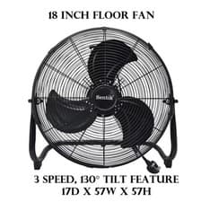 Image of Inch Floor Fan with 3 Speed High Velocity Premium Metal Industrial Floor Fan