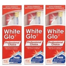 Image of WHITE GLO Extra Strength Whitening Toothpaste Professional Choice 3 And 6 Pack.