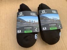 Image of 4 x Salomon Evasion Walking Hiking Ankle Socks Mens & Womens Black All Sizes New