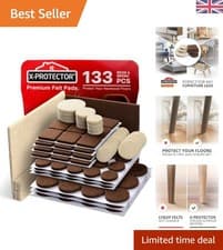 Image of Versatile 133-Piece Felt Pads - Protect Your Floors with Brown & Beige Options