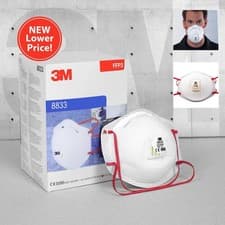 Image of 3M 8833 FFP3 Reusable Dust Mask, Pack of 10,UK MADE 🇬🇧