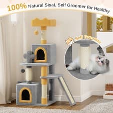 Image of Cat Tree 131CM Tower Cat Climbing Multilevel Scratching Post Bed Activity Centre