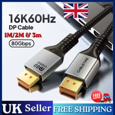 Image of DisplayPort 2.1 Cable 16K@60Hz 8K@120Hz 4K@240Hz 80Gbps DP 2.1 Display HDTV UK