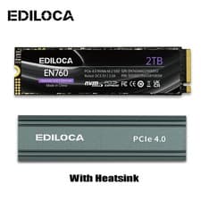 Image of Ediloca M.2 NVMe SSD 1TB 2TB 4TB PCIe4.0 PS5 SSD Hard Drive With Heatsink Lot