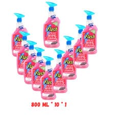 Image of Flash Spray & Wipe Wild Berry 800ml Pack of 10 Multi-Purpose Cleaner Bottles