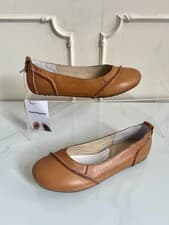 Image of NEW+TAGS - HUSH PUPPIES Tan Brown Leather Ballerina Flat Comfort Shoes EU38 UK 5